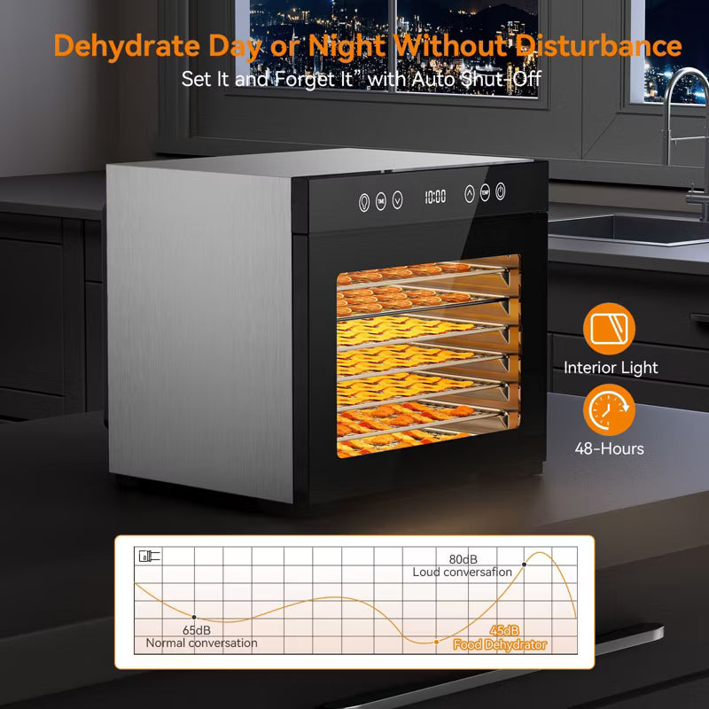 Teendow FD-1008A 8-Trays Food Dehydrator, Stainless Steel Food Dryer for Kitchen