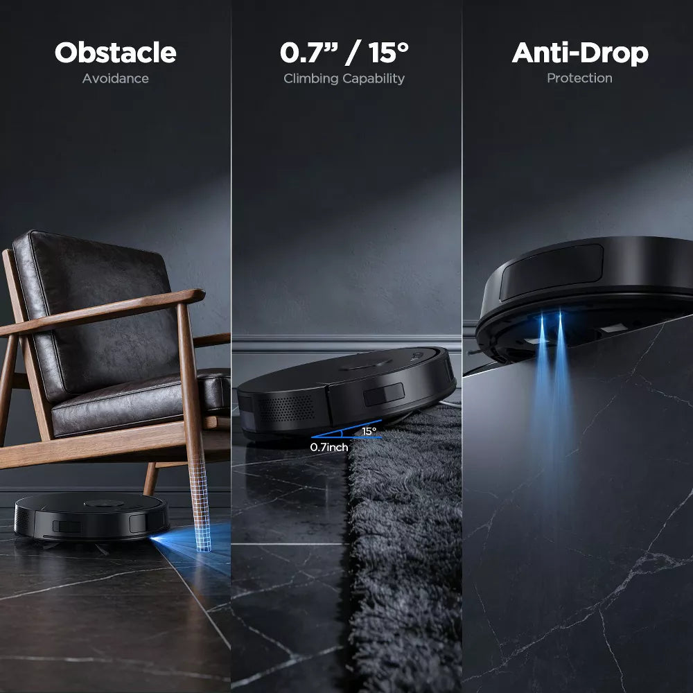 Teendow T13S 8000Pa Robot Vacuum and Mop Combo, 2-in-1 Robot Vacuum Cleaner with App & Wi-Fi
