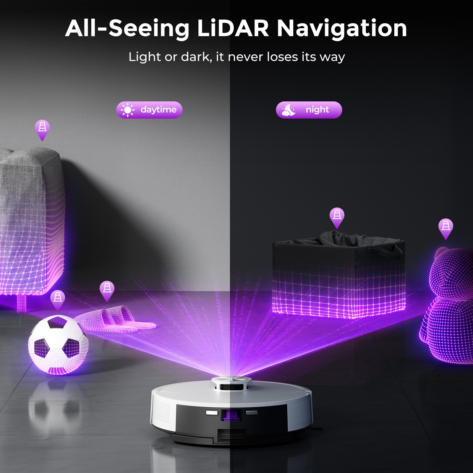 Teendow Robot Vacuum and Mop,18000Pa Robotic Vacuum with LiDAR Navigation and Self-Emptying Station