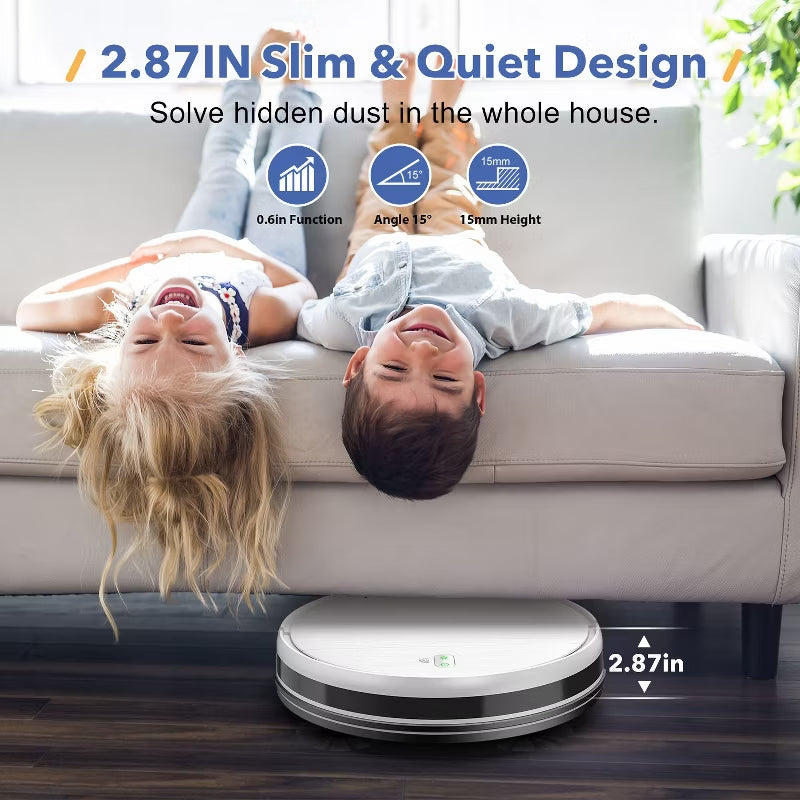 BR151 Robot Vacuum and Mop Combo, Robotic Vacuum with APP/Remote, Self-Charging Ideal for Pet Hair, White
