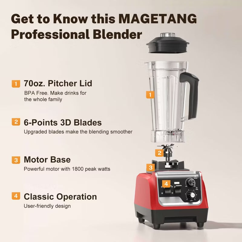Teendow HS-206D 1800W Fruit Blender
