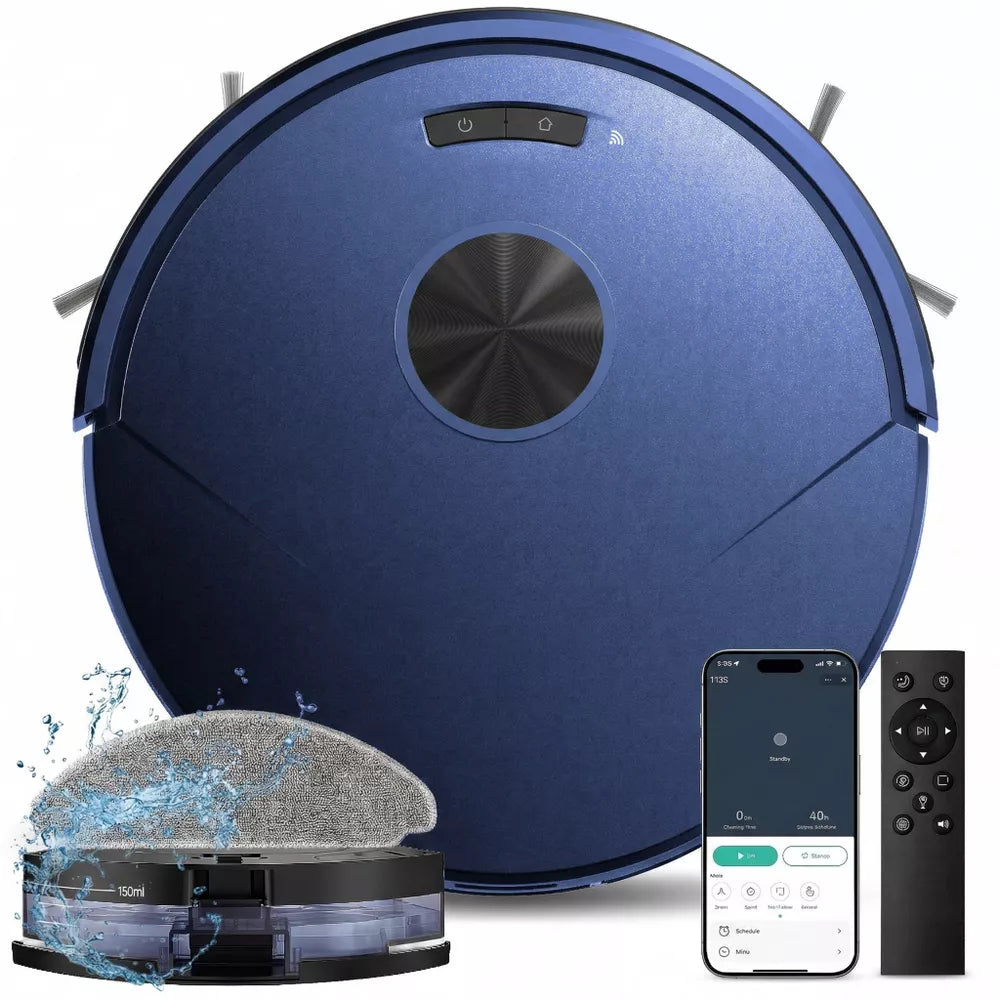 Teendow T13S 8000Pa Robot Vacuum and Mop Combo, 2-in-1 Robot Vacuum Cleaner with App & Wi-Fi