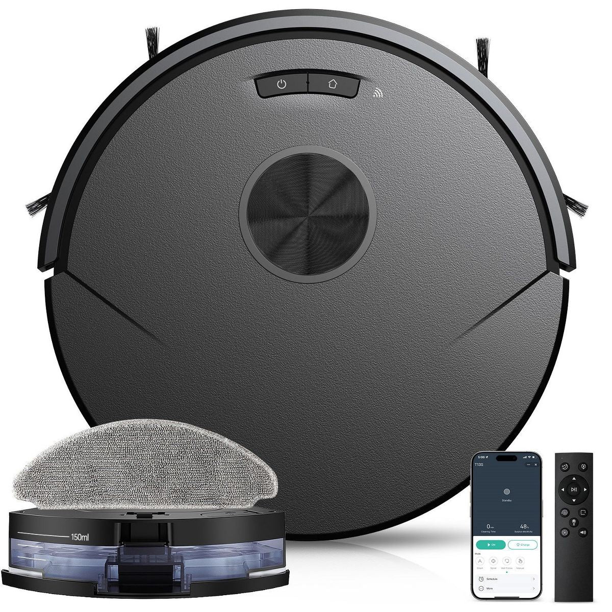 Teendow T13S 8000Pa Robot Vacuum and Mop Combo, 2-in-1 Robot Vacuum Cleaner with App & Wi-Fi