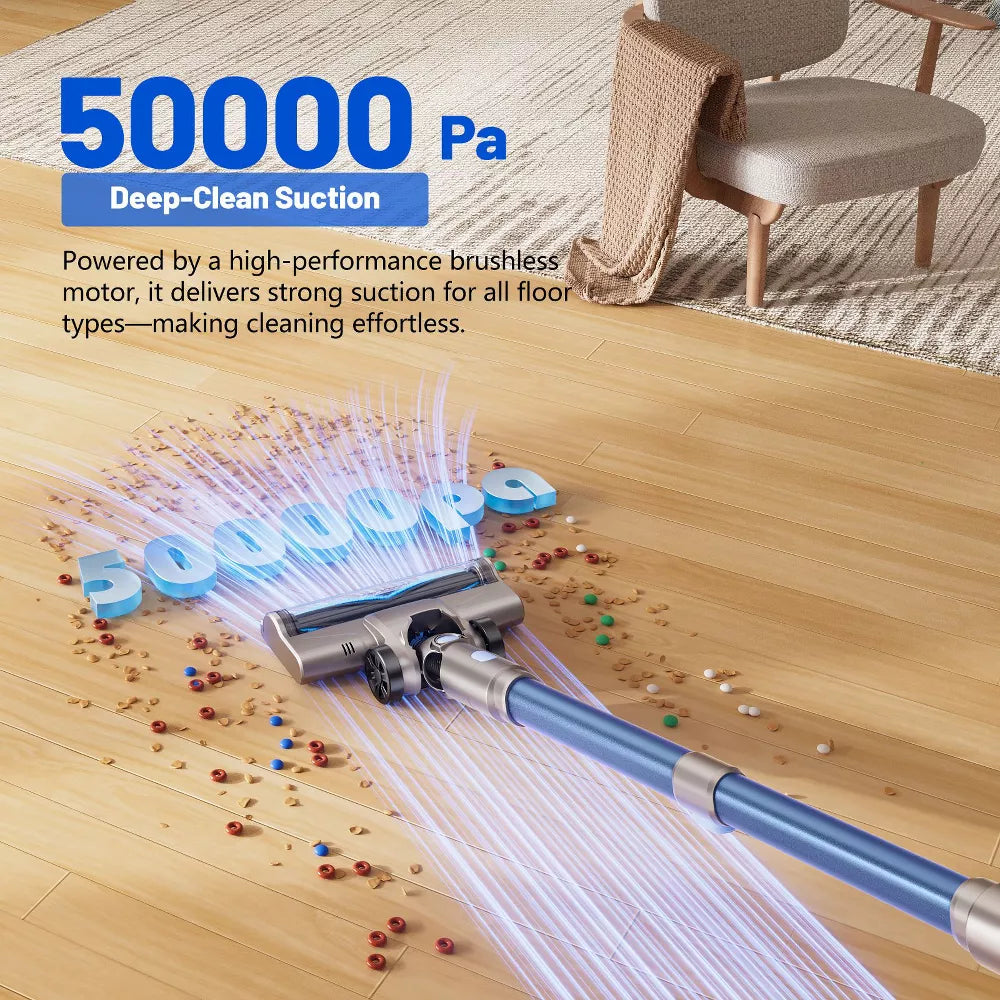 Teendow V10 PRO 300W Cordless Stick Vacuum Cleaner, 50KPa Lightweight Stick Vacuum for Home