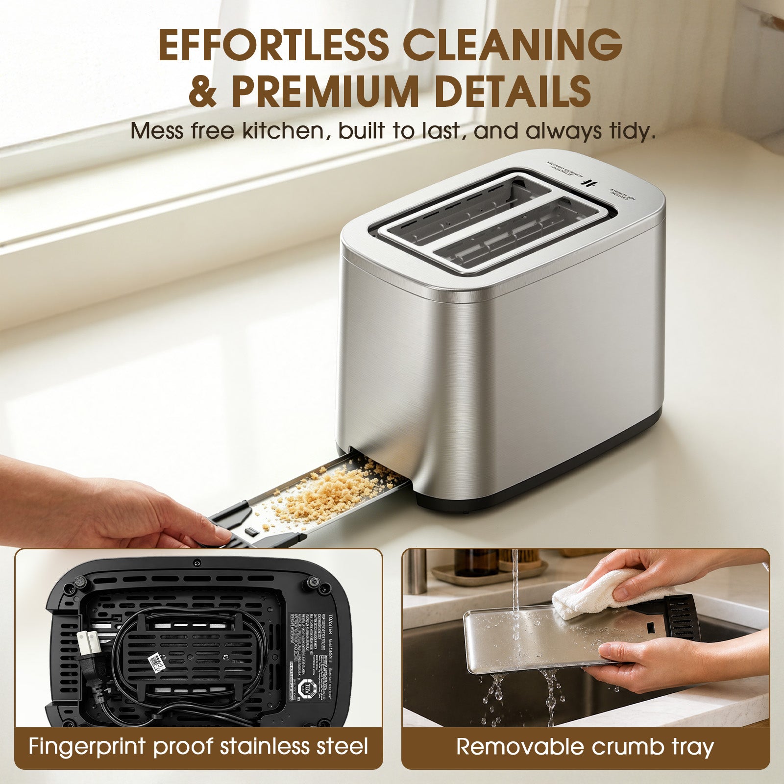 Teendow Digital Touchscreen 2-Slice Toaster with Bagel, Defrost & Reheat Functions