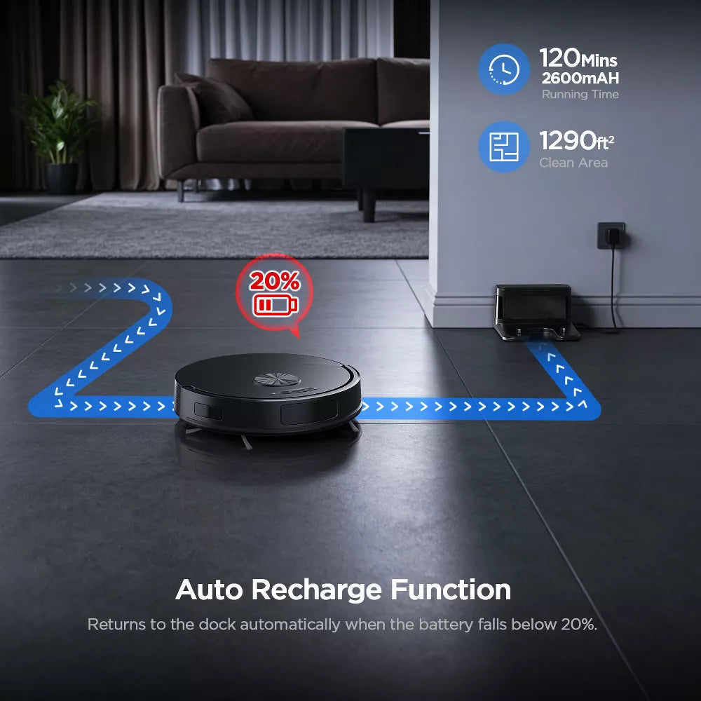 Teendow T13S 8000Pa Robot Vacuum and Mop Combo, 2-in-1 Robot Vacuum Cleaner with App & Wi-Fi