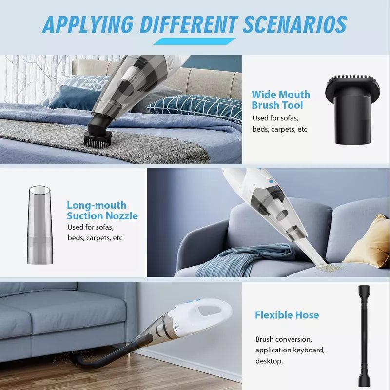 Teendow 6000Pa Handheld Cordless Car Vacuum Cleaner