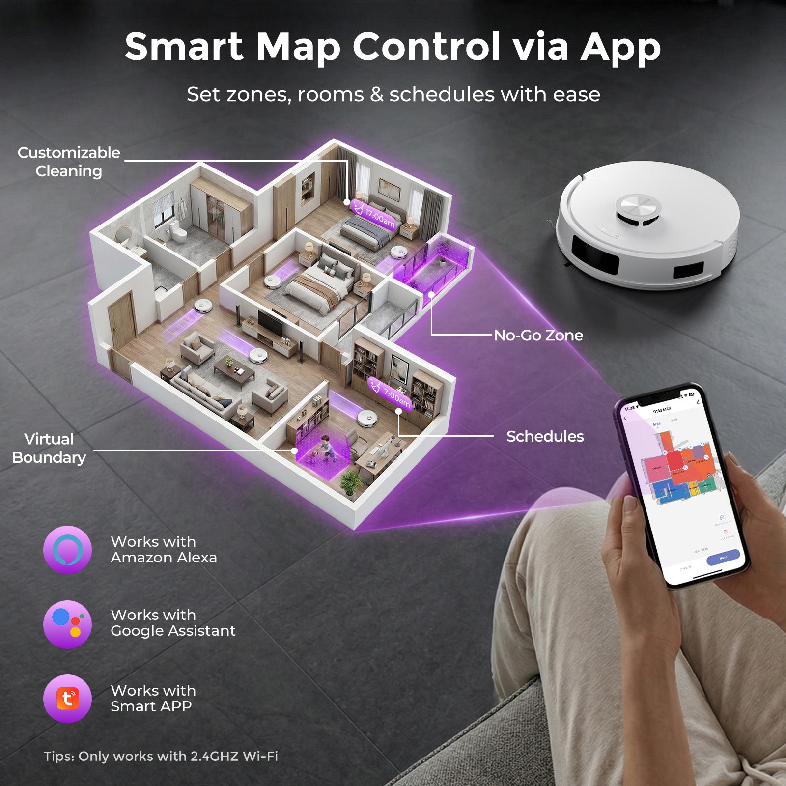 Teendow Robot Vacuum and Mop,18000Pa Robotic Vacuum with LiDAR Navigation and Self-Emptying Station