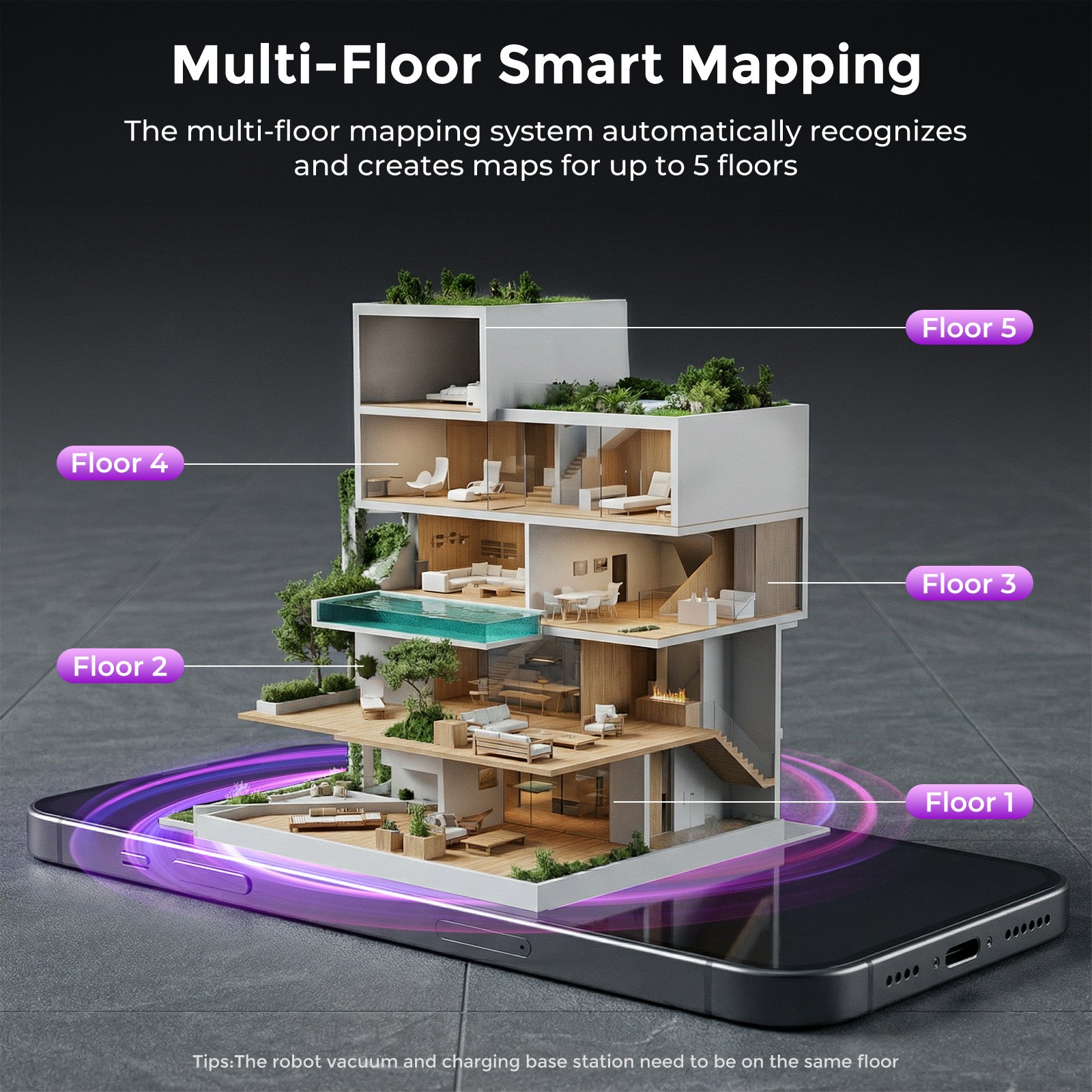 Teendow Robot Vacuum and Mop,18000Pa Robotic Vacuum with LiDAR Navigation and Self-Emptying Station