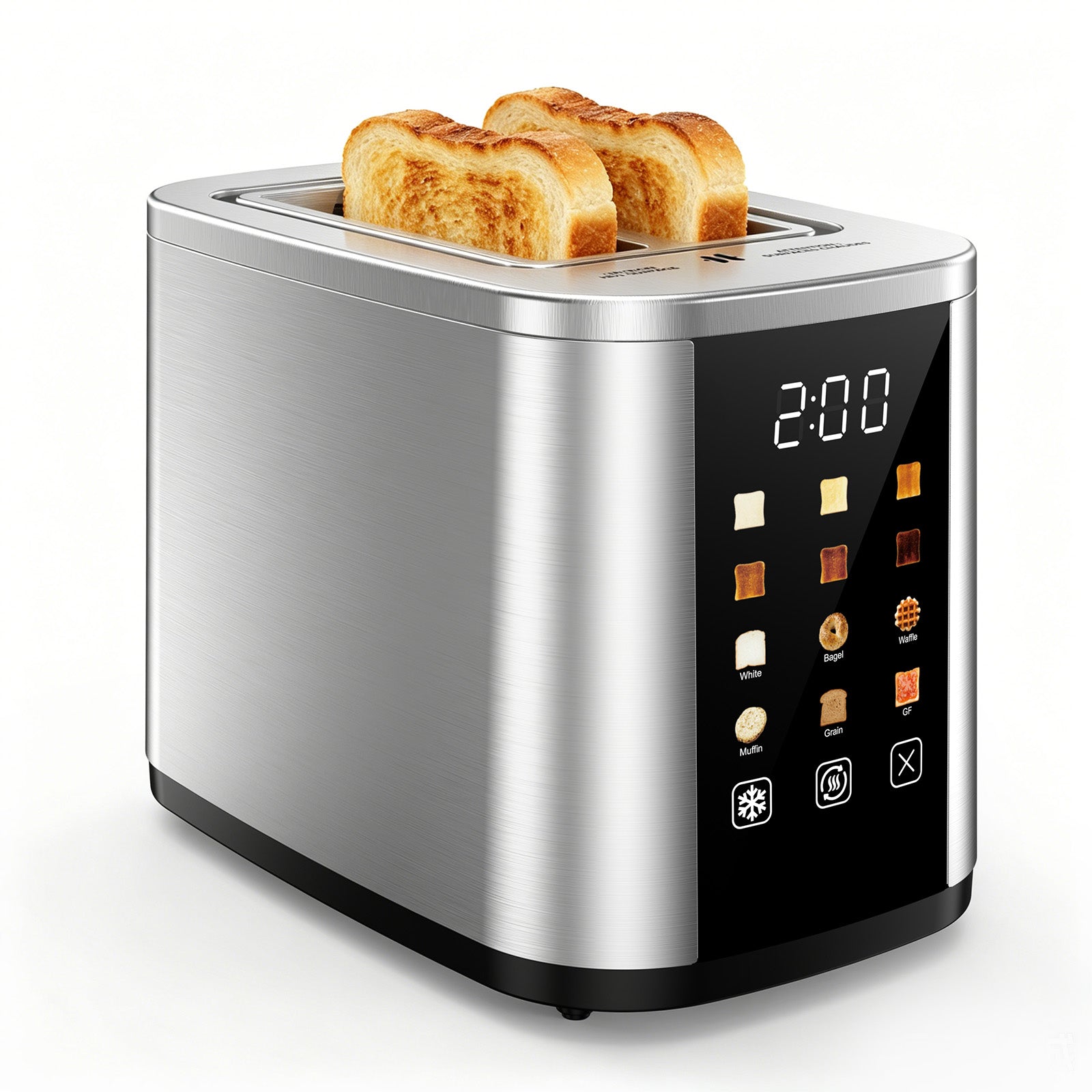 Teendow Digital Touchscreen 2-Slice Toaster with Bagel, Defrost & Reheat Functions