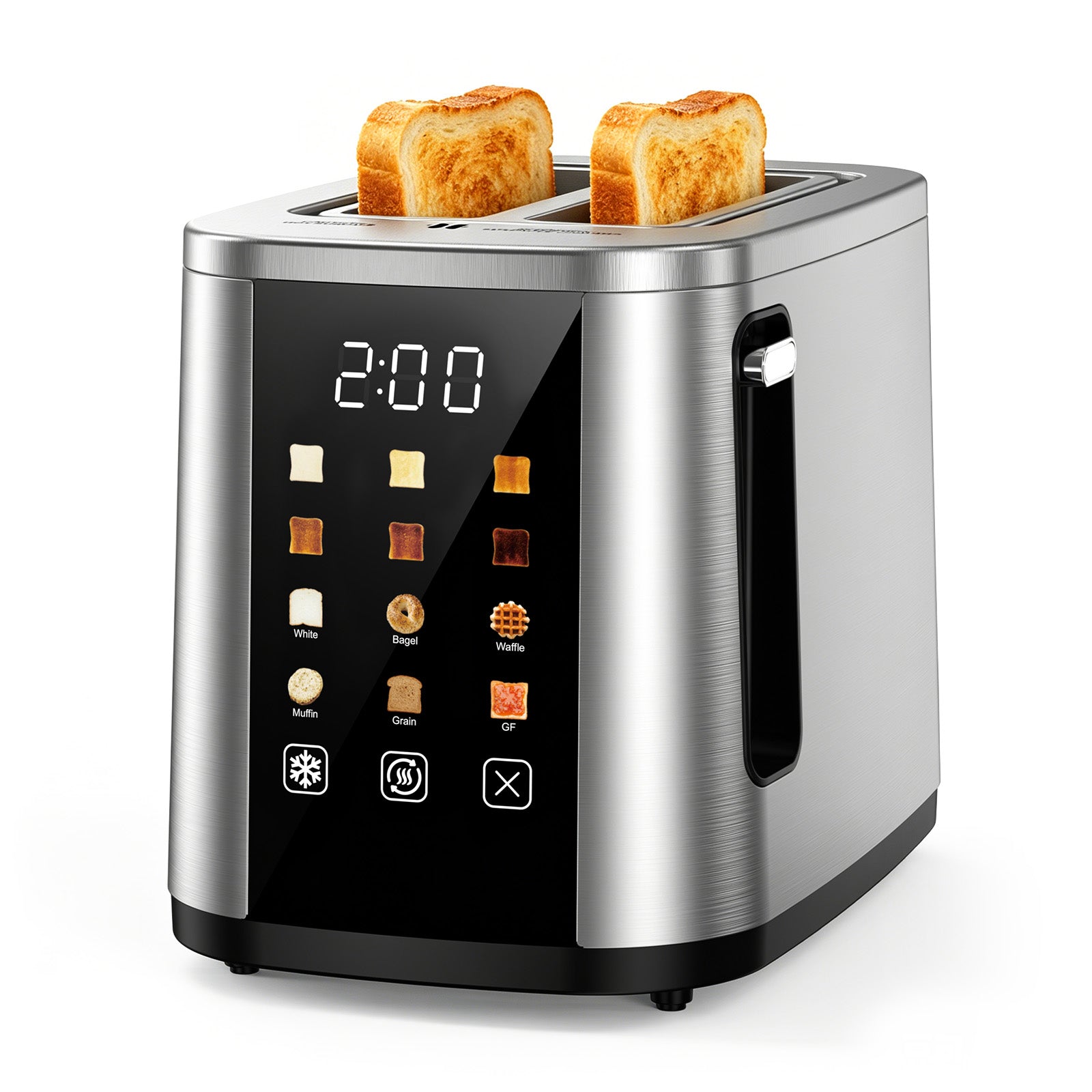 Teendow Digital Touchscreen 2-Slice Toaster with Bagel, Defrost & Reheat Functions