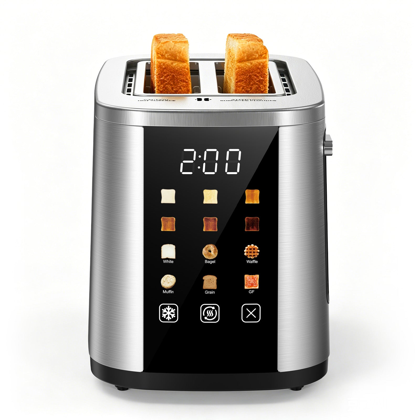 Teendow Digital Touchscreen 2-Slice Toaster with Bagel, Defrost & Reheat Functions