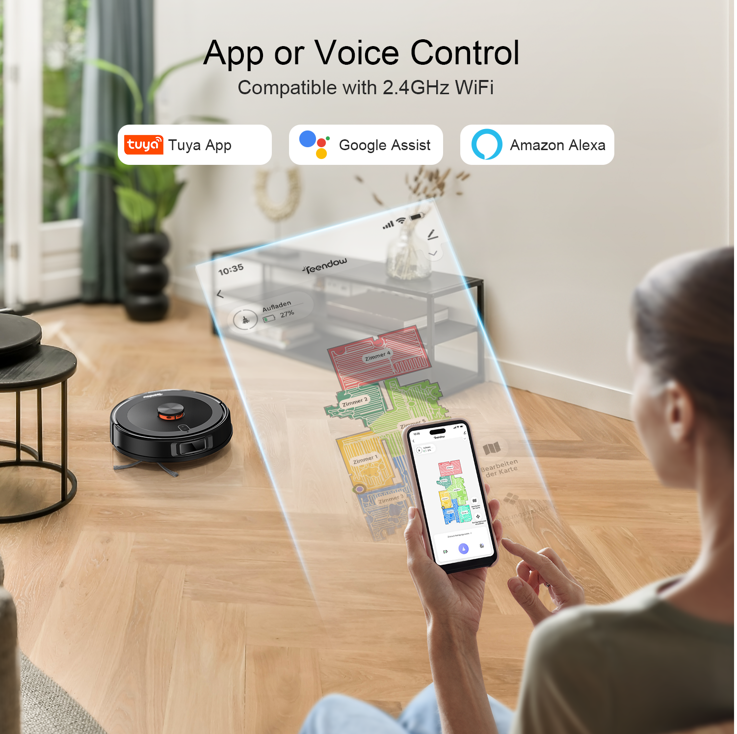 Teendow D10S 2-in-1 Robot Vacuum Cleaner - Teendow