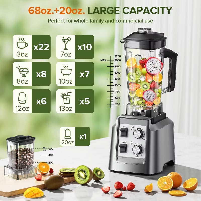 Teendow HS-209D 1800W 10-Speed Countertop Blender & Grinder