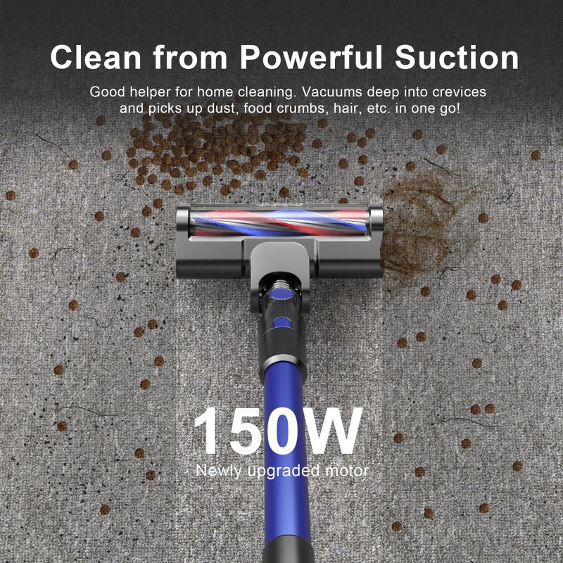 Teendow 300W Cordless Stick Vacuum Cleaner, 50KPa Lightweight Stick Vacuum for Home Hardwood Floor & Carpet, Filters Included