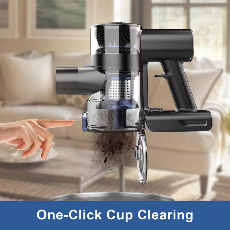 Teendow 300W Cordless Stick Vacuum Cleaner, 50KPa Lightweight Stick Vacuum for Home Hardwood Floor & Carpet, Filters Included