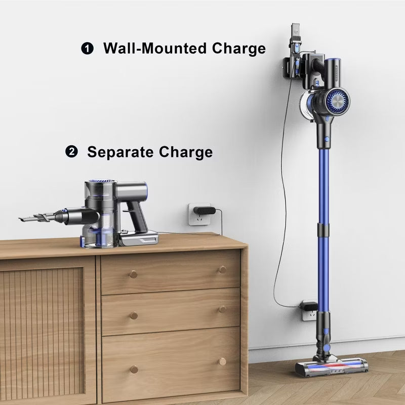 Teendow 300W Cordless Stick Vacuum Cleaner, 50KPa Lightweight Stick Vacuum for Home Hardwood Floor & Carpet, Filters Included