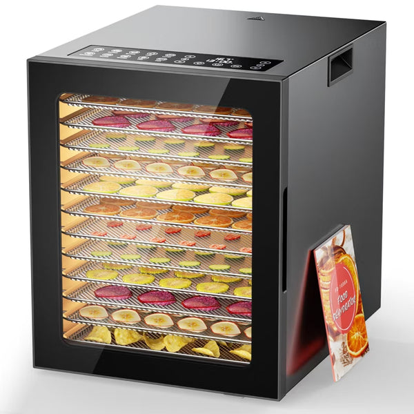Teendow FD-1008A 12-Trays Food Dehydrator, Stainless Steel Food Dryer for Kitchen