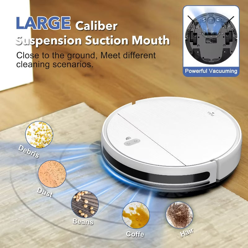 Overstock Deal Br151 Robot Vacuum And Mop Combo, Robotic Vacuum With App/remote, Self-charging Ideal For Pet Hair, White Tool [R9rwXvdJ]